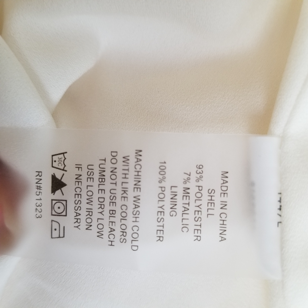 Vince CamutoLong-Sleeve Ruffle Lurex TopL - Picture 8 of 8